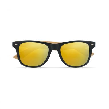 Gele Bamboe zonnebril | Gekleurd glas | UV400