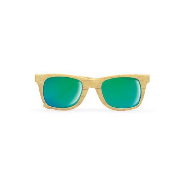 Lichtbruine Klassieke zonnebril | Houtlook | UV400
