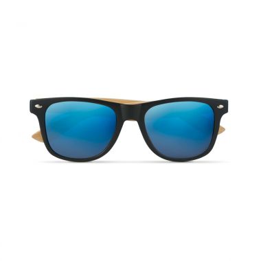 Blauwe Bamboe zonnebril | Gekleurd glas | UV400