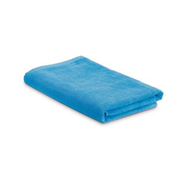 Lichtblauwe Strandhanddoek in tas | 150 x 75 cm
